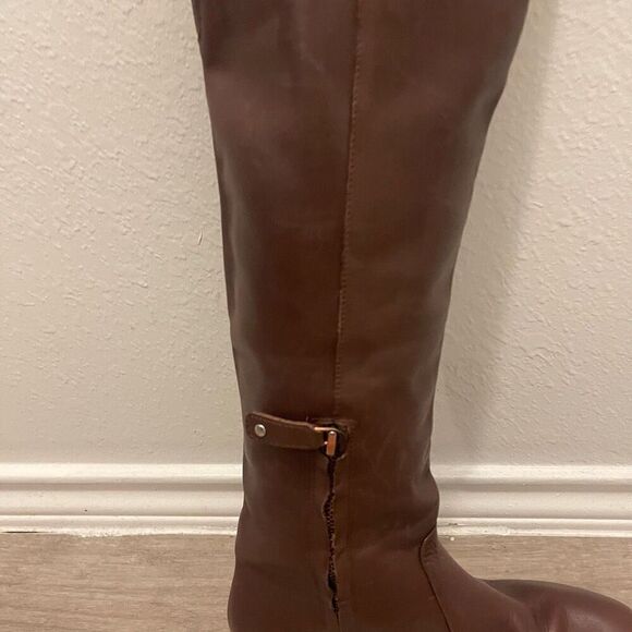 BCBG MaxAzria brown leather over the boots - Picture 12 of 16
